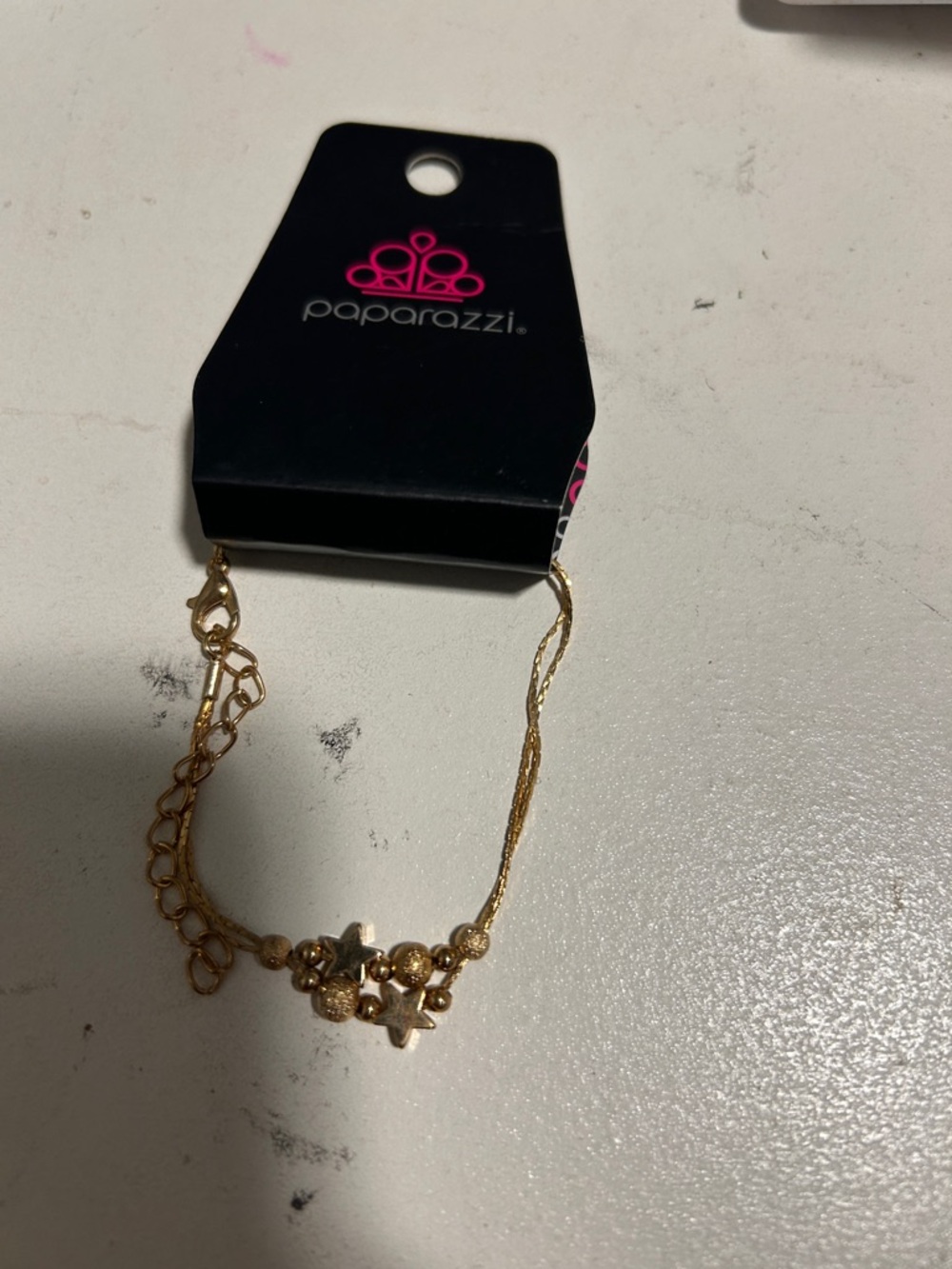 Paparazzi Shimmering Gold Star & Bead Bracelet